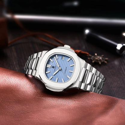 Corgeut 6017 Nautilus Watch 40mm Custom logo NH35 Movement  Sapphire Crystal Watch 10bar Lumnious