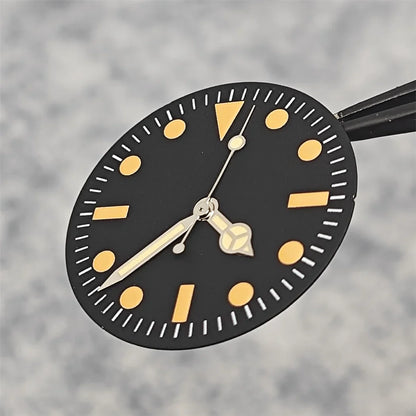 28.5mm Green Luminous Watch Faces Retro Watch Dial + Watch Hands Modified Dial Men's Watches Accessories for NH35/ NH36 Movement