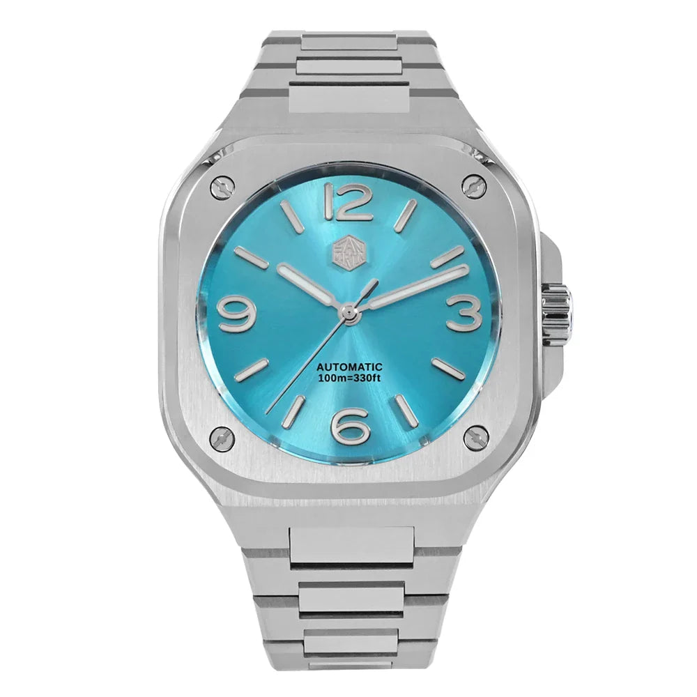 San Martin Square Watch SN0074G 40mm PT5000 Sw200  Automatic 10 Bar BGW-9 Lume