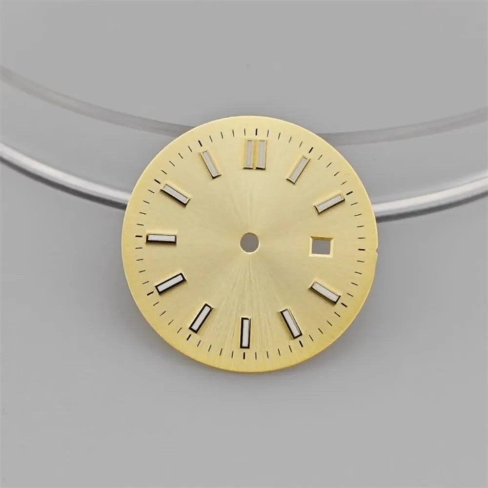 24.5MM Watch Dial Green Luminous Logbook Faces Women's Mechanical Watch Accessories for NH05 /NH06 Movement for 31mm Case