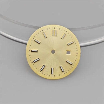 24.5MM Watch Dial Green Luminous Logbook Faces Women's Mechanical Watch Accessories for NH05 /NH06 Movement for 31mm Case