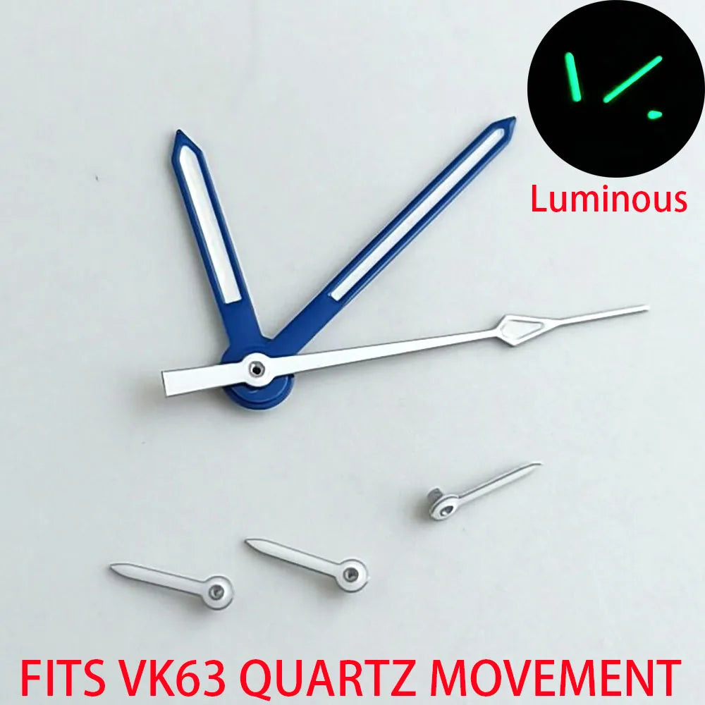 Watch Hands Fits VK63 VK63A quartz Movement Hands green luminous