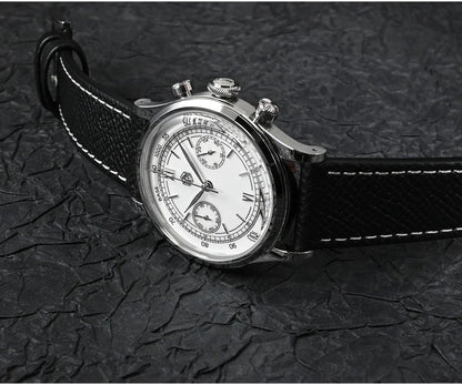 San Martin Men Quartz Watch VK64 Chronograph 38mm SN0101  Sapphire Glass Quick Release Strap 5bar