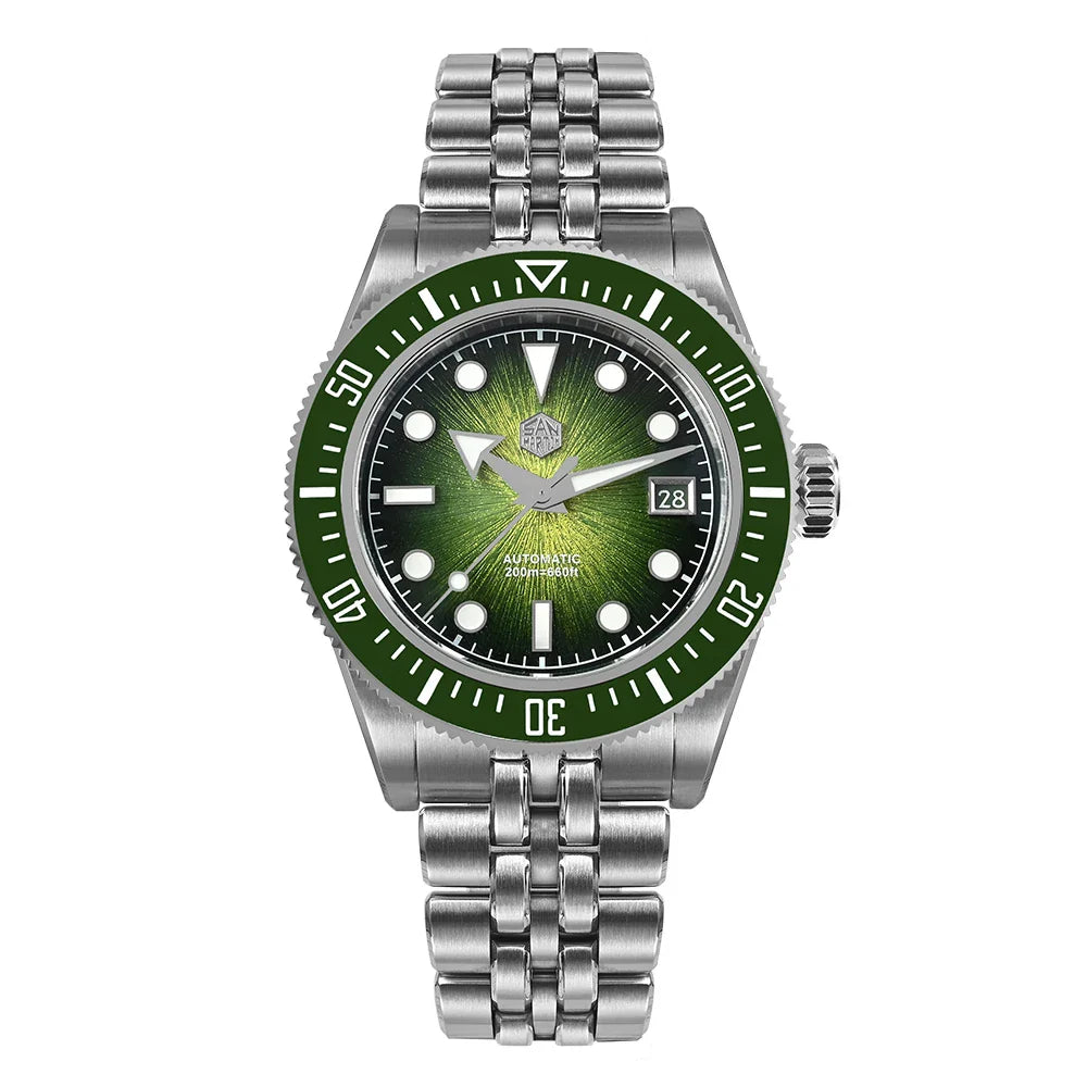 San Martin Diver SN0148G 40mm  Miyota 9015 Automatic Enamel Sunburst Dial 20bar  Ar Sapphire BGW9 Lume