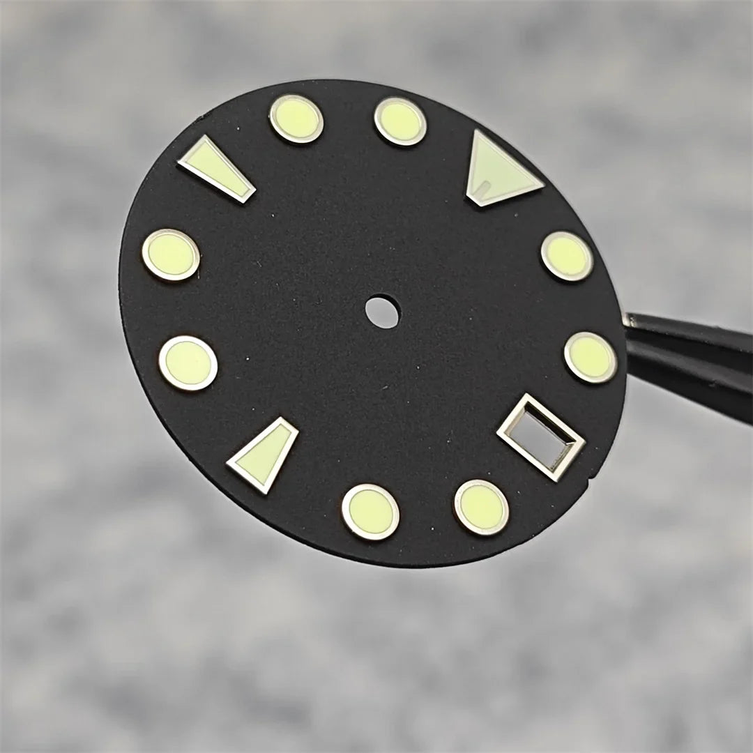28.5MM New NH35 Dial Green Luminous Watch Face Matte Texture Dial for NH35/ NH36 Mechanical Movement Watch Accessories Repair Parts