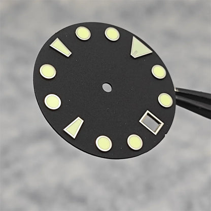28.5MM New NH35 Dial Green Luminous Watch Face Matte Texture Dial for NH35/ NH36 Mechanical Movement Watch Accessories Repair Parts