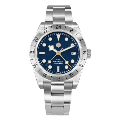 San Martin SN0054G GMT Pink Dial BB  39mm NH34 Automatic Watch 10Bar AR Sapphire BGW9 Lume