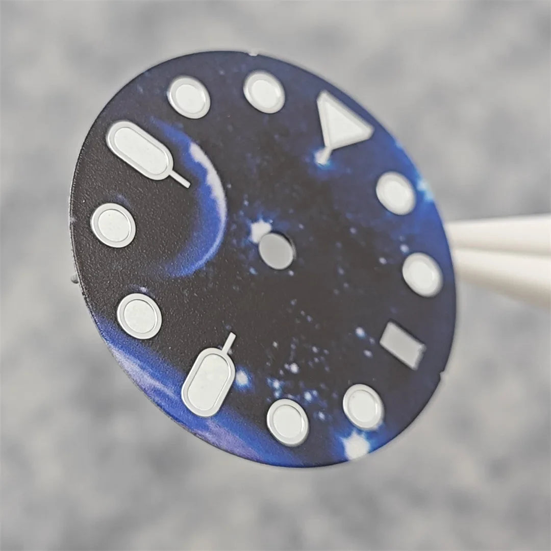 NH35 Watch dial starry sky lunar star Watch faces with Green Luminous Conversion Watch Accessories for NH35 / NH34 Movement