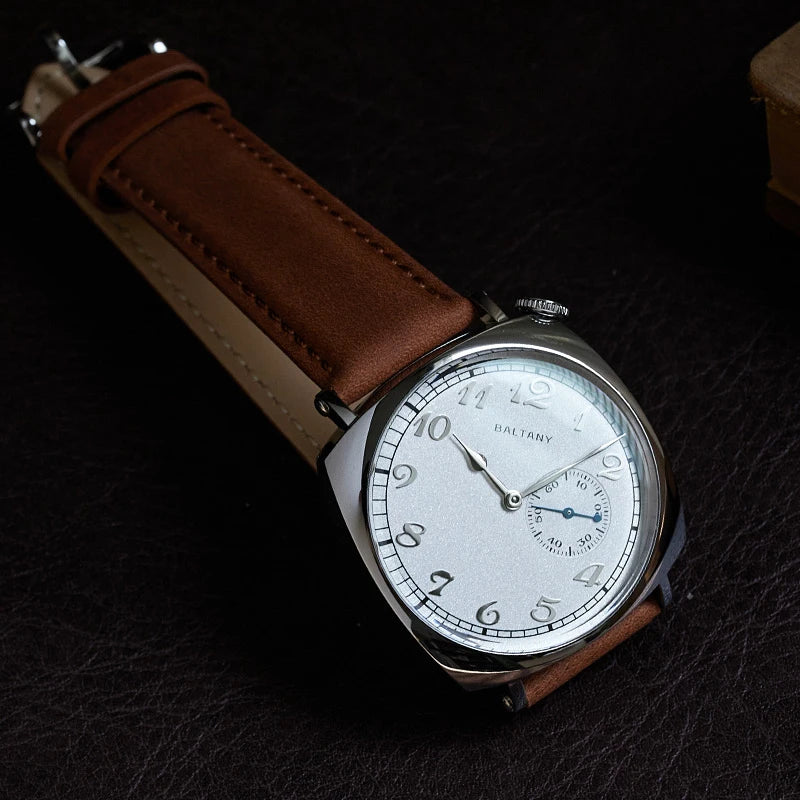 Baltany  Dress Watches Man S4046 1921 Sub-second Homage ST1701 Stainless Steels Classic Square Case Vintage Mechanical Watch
