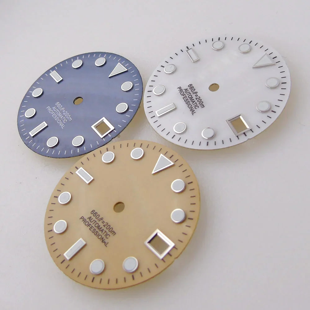 SUB MOP Watch Dial 29mm for NH 35 NH 36 D iver Watch Parts Black/Orange/White 3.8/3 dial feet  Green Luminous