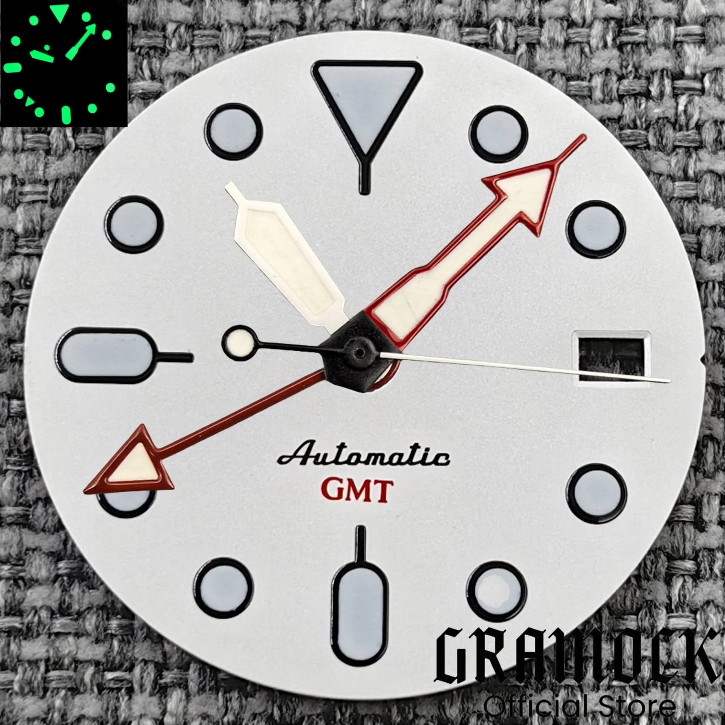 29mm Blue Red Black Orange GMT NH34 White Glossy Dial With Hands C3 Lume Fit NH34 Mechanical Watch Modified Accessories