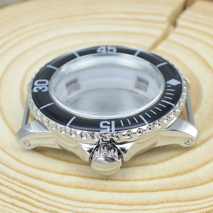 45MM Stainless Steel NH35 Watch Case 100m Waterproof Unidirectional Bezel for 50 FATHOMS NH34 NH35 NH36 NH38 Watch Accessories