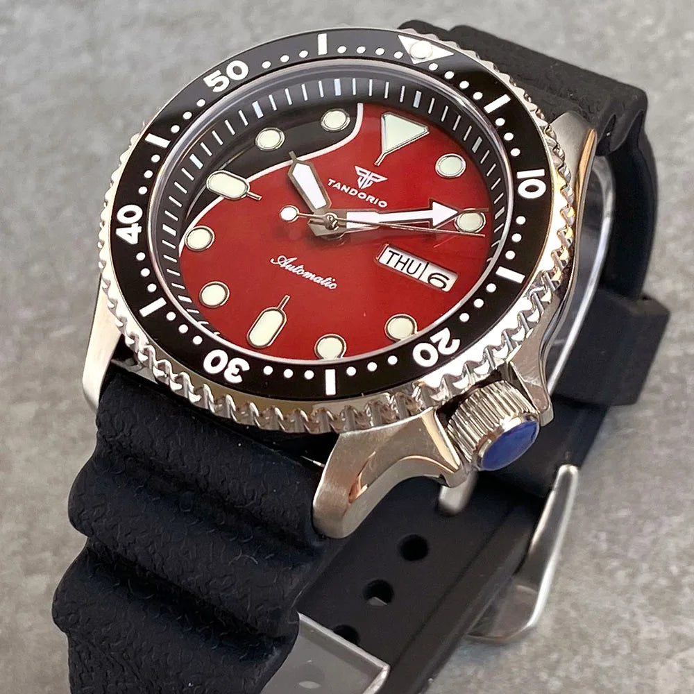 Tandorio Skx Mod NH35A TD217A Diver Watch 3.8 Crown 120 Clicks Bezel 20bar Sapphire