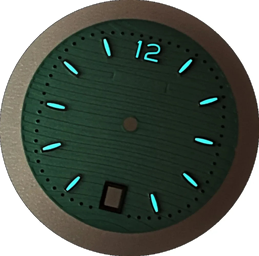 NH35 Dial PP Dial 30.5mm BGW9 Blue Luminous Watch Face for Parrot Watch Modification Accessories Fit NH35 NH36 Movement
