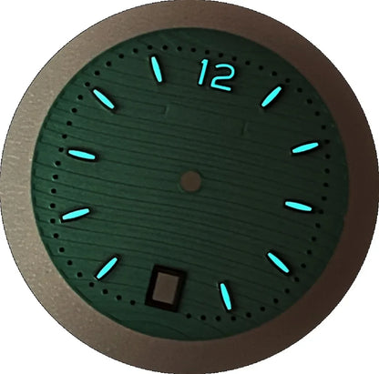 NH35 Dial PP Dial 30.5mm BGW9 Blue Luminous Watch Face for Parrot Watch Modification Accessories Fit NH35 NH36 Movement