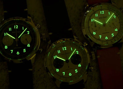 Baltany S5034 Quartz Chronograph Wristwatches 39mm Sapphire Crystal Panda Dial StainlessSteel Retro Super Luminous Vintage Watch