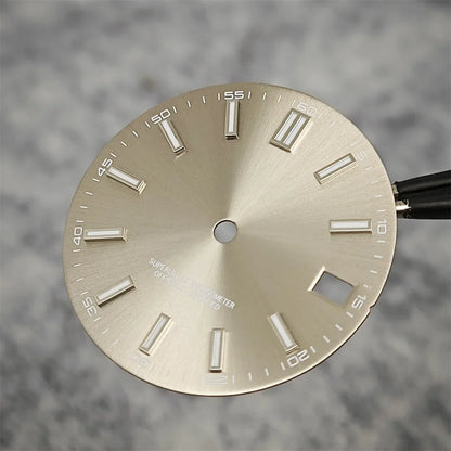 NH35 Watch Dial 28.5mm Log Modified Dial BGW9 Blue Green Luminous Watch Face Modified Watch Accessories for NH35 NH36 movements