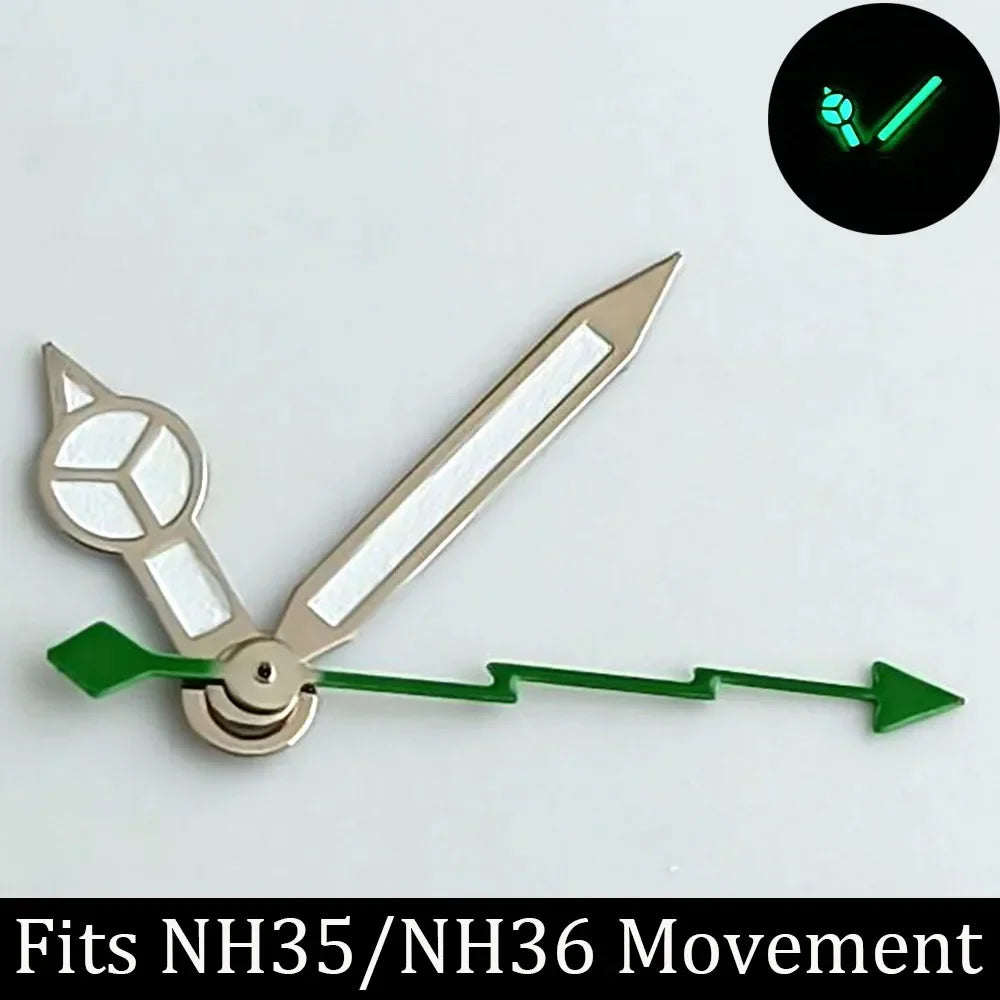 high-quality Watch accessories watch pointer NH series 35 NH36 hands green  luminous suitable for N H35/ NH36 movement