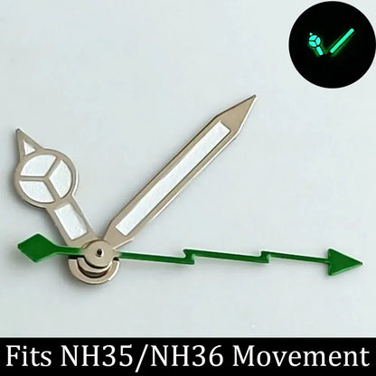 high-quality Watch accessories watch pointer NH series 35 NH36 hands green  luminous suitable for N H35/ NH36 movement