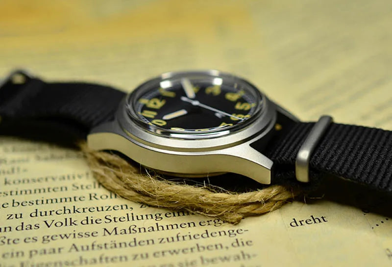 Custom logo available Baltany 36MM W10 Military Watch Man S2005 Waterproof Sterile Dial NH38 Automatic Ar Sapphire  10bar Swiss Lume