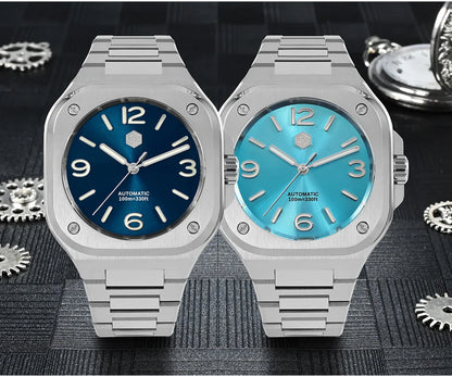 San Martin Square Watch SN0074G 40mm PT5000 Sw200  Automatic 10 Bar BGW-9 Lume