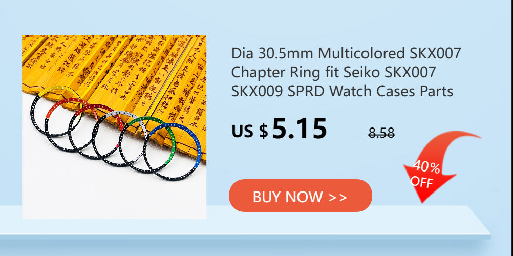 NH34 NH35 Case SKX007 Watch Cases fit for NH35 NH36 7S26 Movement Crown at 3.0 Click Spring NH35 Mod Seiko SKX007 Watch Case