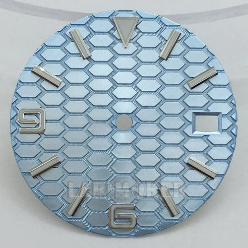 honeycomb texture watch dial is 29mm green luminous suitable for replacing parts of NH35 and NH36 movements