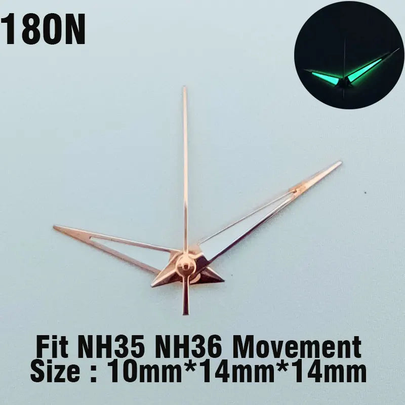 Watch hands NH series 35 36 hands Green glow in the dark hands seconds Watch accessories for NH series 35 36 movement assembly