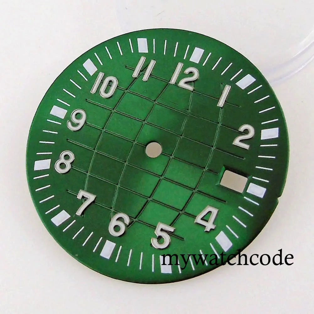 40mm Watch Case Glass Back Rubber Strap Dial Hands Set Fit NH35A NH36A Automatic Movement Sapphire Glass