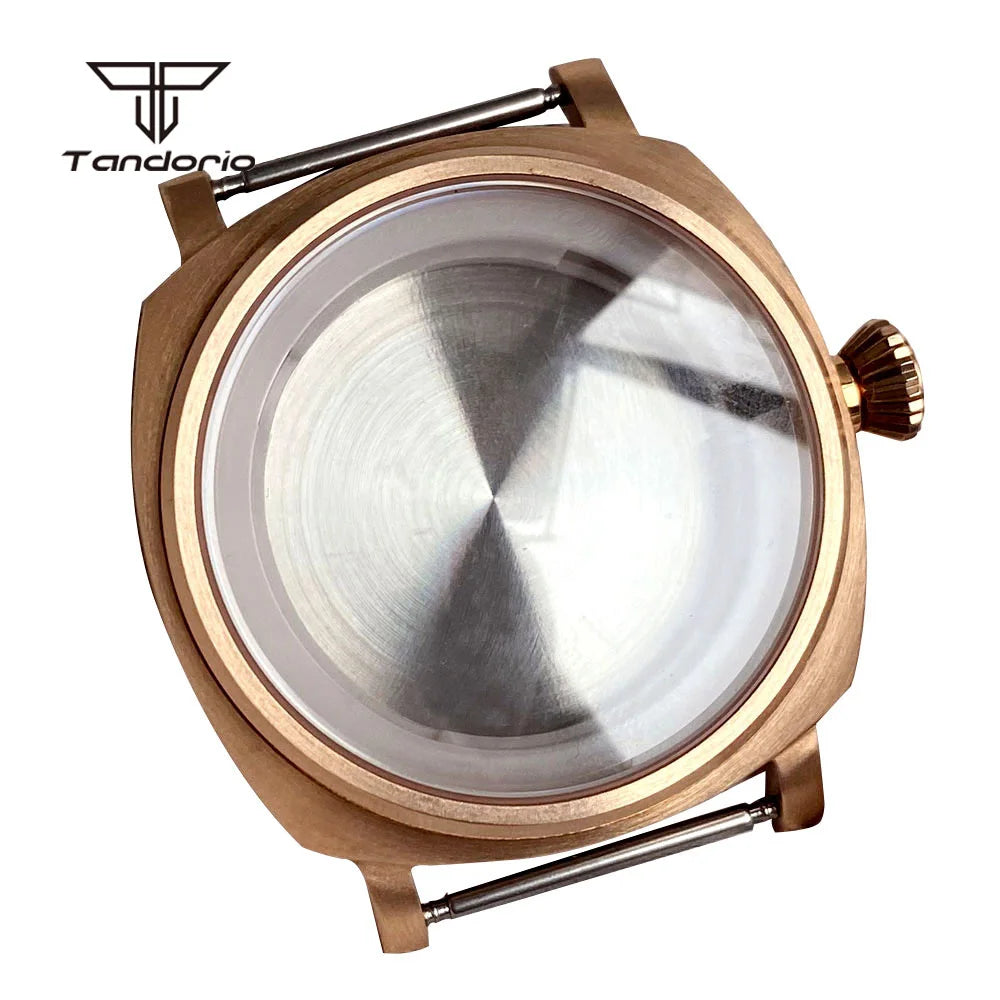 Radiomir Case Cusn8 Solid Bronze Square 42mm Automatic Watch Case Sapphire Fit NH35 NH36 NH34 ETA2824 PT5000 Men's Wristwatch Mod Accessories