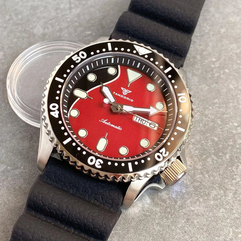 Tandorio Skx Mod NH35A TD217A Diver Watch 3.8 Crown 120 Clicks Bezel 20bar Sapphire