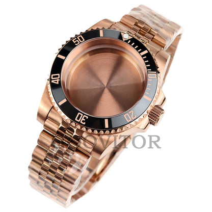 NH35 Watch Case 40mm For GMT YACHT-MASTER Seiko NH34/NH35/NH36/NH38 Movement Rose Gold Jubilee Bracelet Submariner NH35 Case