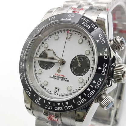 Sterile Chronograph Watch Customizable VK64 Quartz 40mm Panda Sapphire 39MM 5BAR