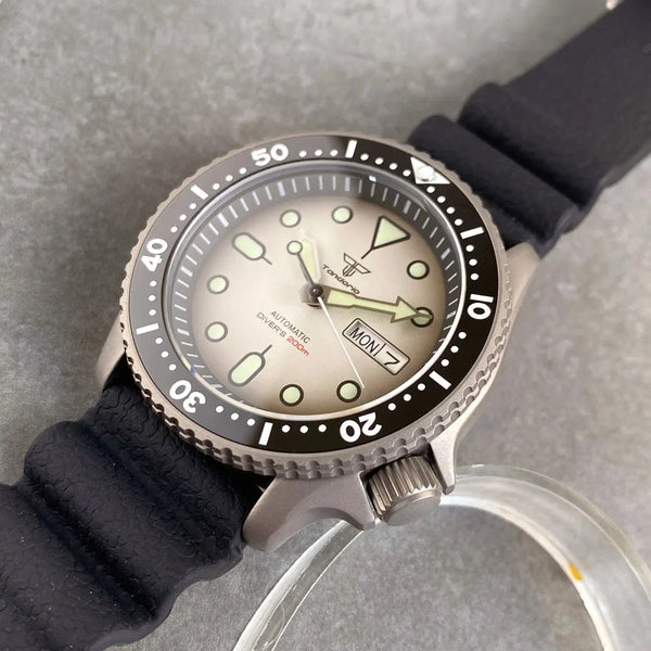 Tandorio Ti-2 Titanium Skx TD251 Automatic Diver Watch NH36 Sapphire 20BAR 41mm Ceramic