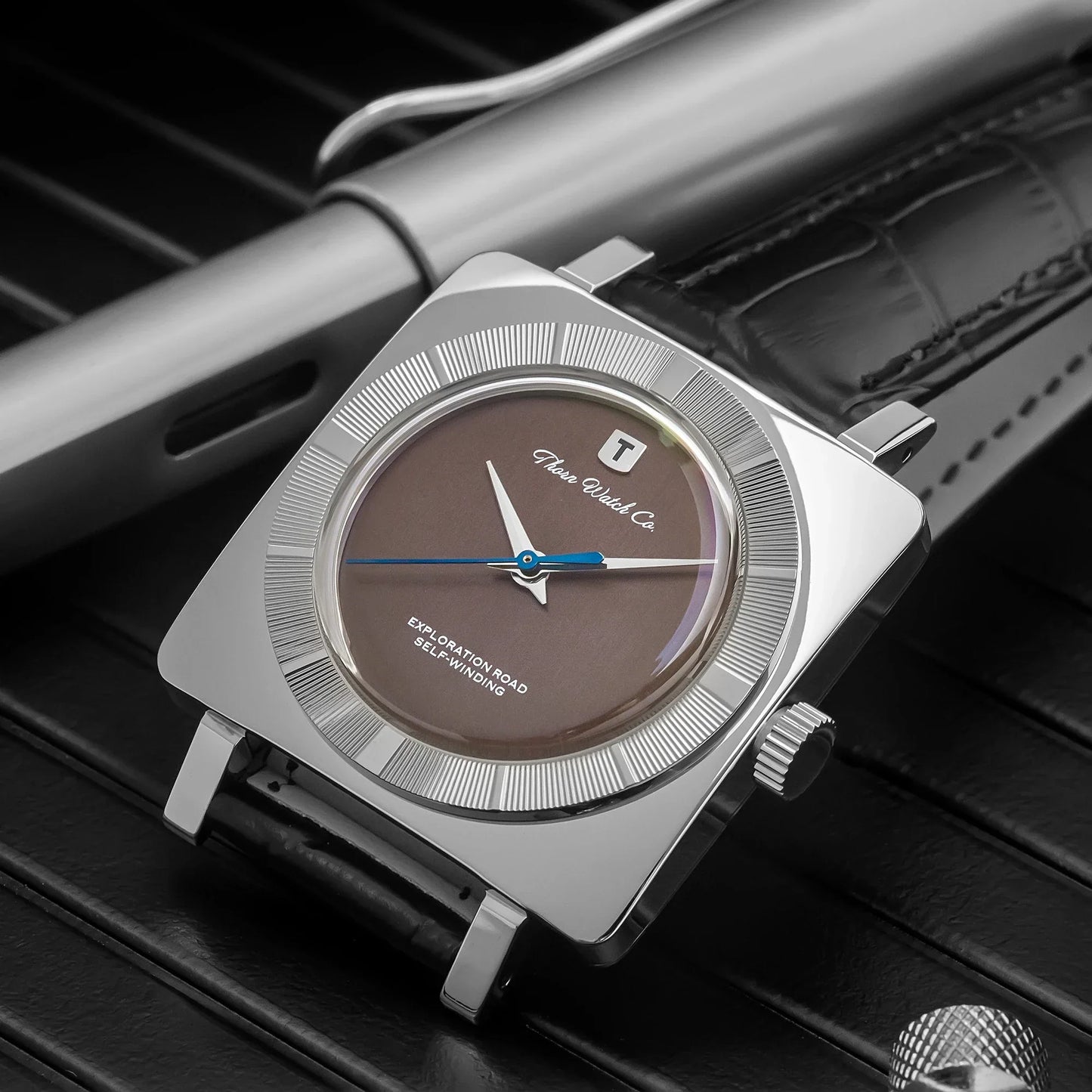 THORN T016 Square Watch 34MM PT5000 Dress Sapphire Pot lid Bubble Mirror 5ATM Fashion