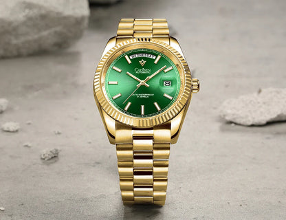 CADISEN C8215 DD40 Watches Day-Date AR Sapphir 10Bar MIYOTA 8285 Movt 40MM