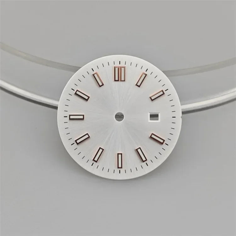 24.5MM Watch Dial Green Luminous Logbook Faces Women's Mechanical Watch Accessories for NH05 /NH06 Movement for 31mm Case