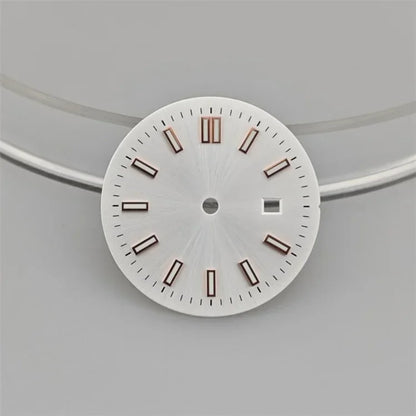 24.5MM Watch Dial Green Luminous Logbook Faces Women's Mechanical Watch Accessories for NH05 /NH06 Movement for 31mm Case