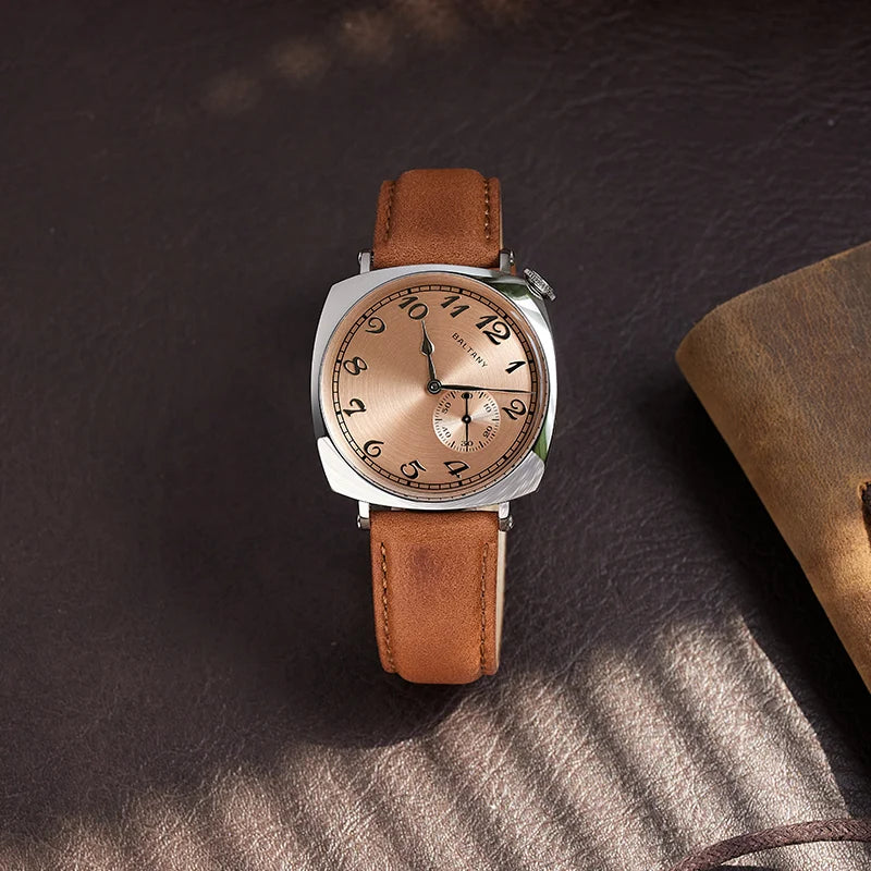 Baltany  Dress Watches Man S4046 1921 Sub-second Homage ST1701 Stainless Steels Classic Square Case Vintage Mechanical Watch