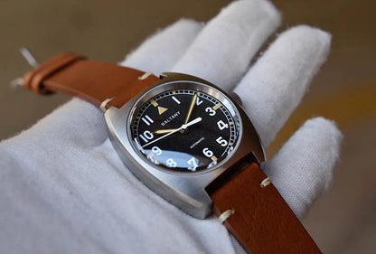 Baltany W10 Tonneau Wristwatches Sapphire Crystal Super Luminous Nylon Strap NH38 Automatic Mechanical Vintage Military Watches