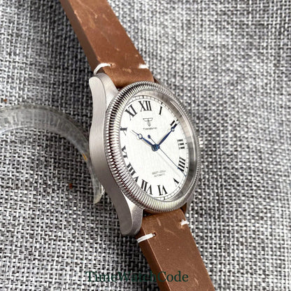 Tandorio Fluted Pilot Watch TD117A 20BAR  NH35 PT5000 Roman Numerals Sapphire 39mm