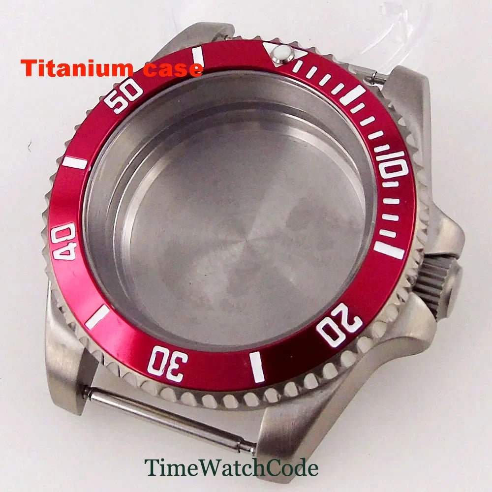 Titanium Watch Case 40mm Sub Diver  200m Waterproof Fit for NH35 NH36 ETA2824 PT5000 Antiallergry Sapphire Crystal Screw-in Crown