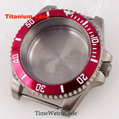 Titanium Watch Case 40mm Sub Diver  200m Waterproof Fit for NH35 NH36 ETA2824 PT5000 Antiallergry Sapphire Crystal Screw-in Crown