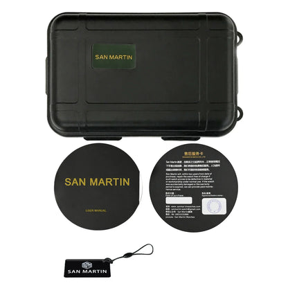 San Martin Men Quartz Watch VK64 Chronograph 38mm SN0101  Sapphire Glass Quick Release Strap 5bar