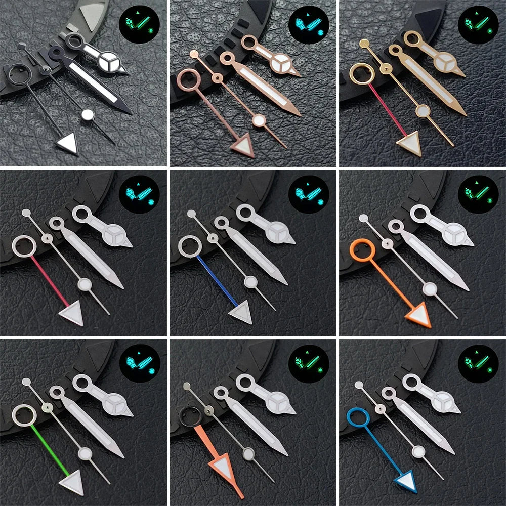 GMT Hands Blue Green/Green Luminous NH34 GMT Watch Hands for NH34 Automatic Movement watch accessories Watch Part For Wristwatch