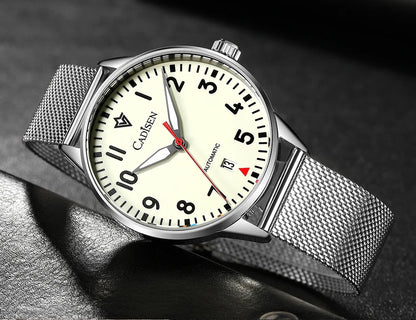 Cadisen C8224 Minimalist C3 Luminous Miyota 8215 AR Sapphire 5ATM Mesh strap 40MM