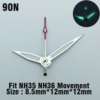 Watch hands NH series 35 36 hands Green glow in the dark hands seconds Watch accessories for NH series 35 36 movement assembly
