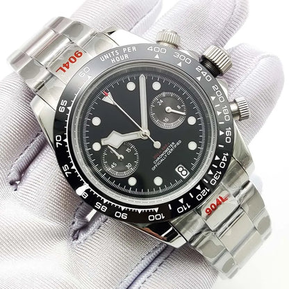 Sterile Chronograph Watch Customizable VK64 Quartz 40mm Panda Sapphire 39MM 5BAR