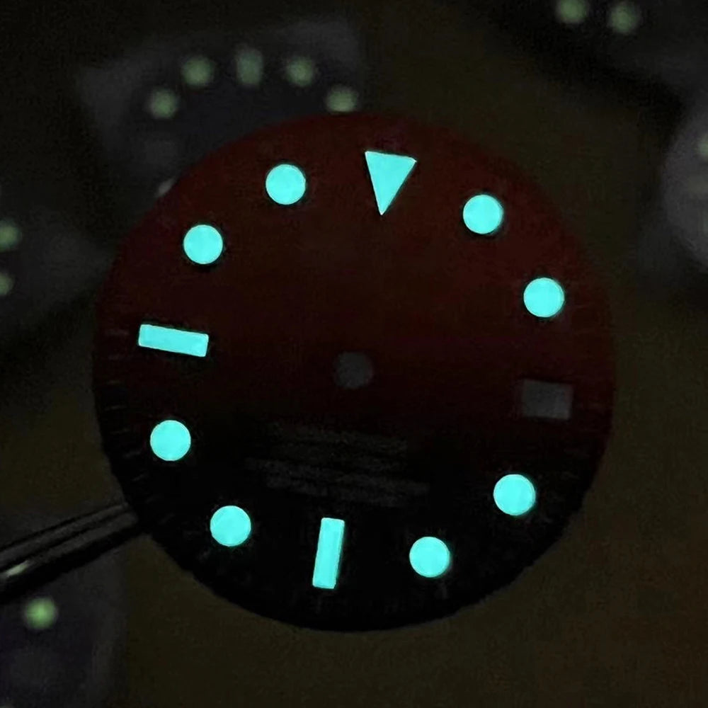 28.5mm S Logo Dial Blue Luminous Suitable For NH35/NH36/4R/7S Japanese Automatic Movement  Watch Modification Accessories