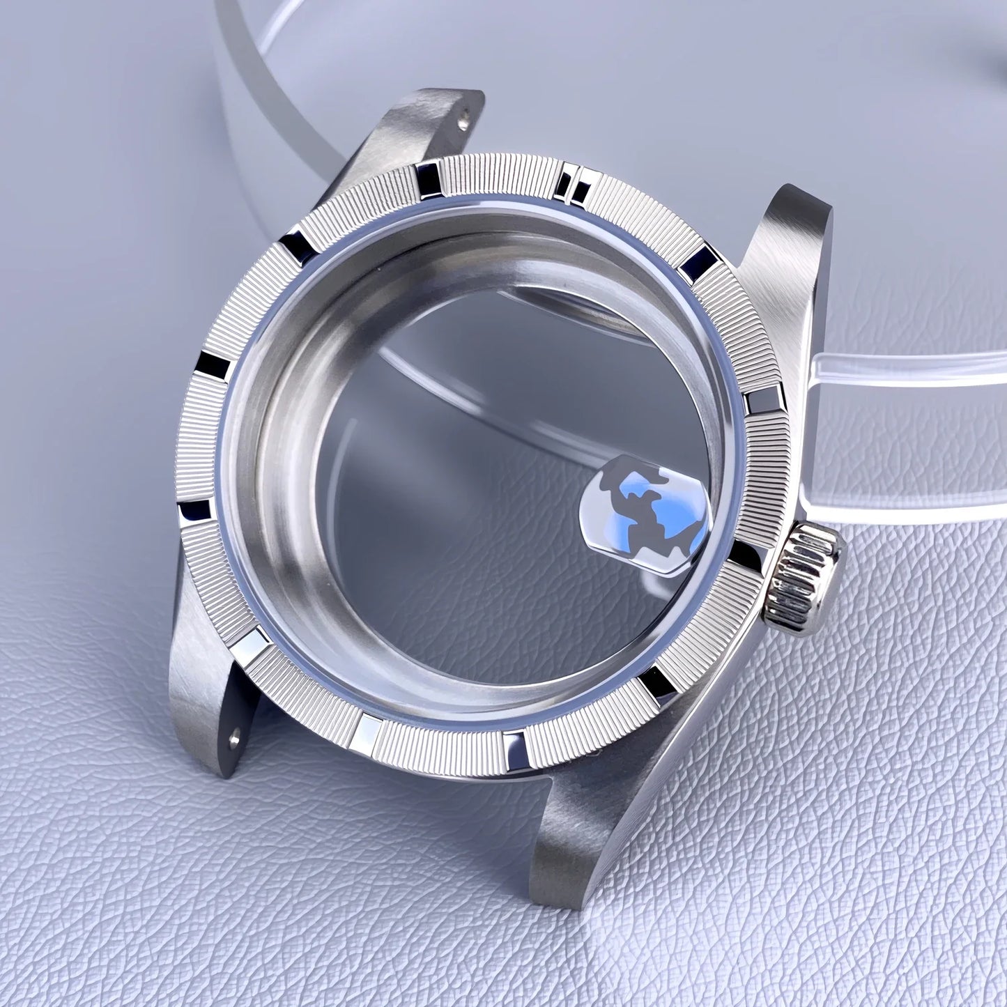 Original Diver Case 36mm NH35 Engine turned Bezel watch case for AK Parts Sapphire Glass Stainless Steel case Fit NH35 Movement 28.5mm Dial NH35
